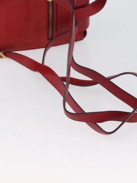 Salvatore Ferragamo Vala Backpack Suede Red Gold Auth BA11218 main image 16